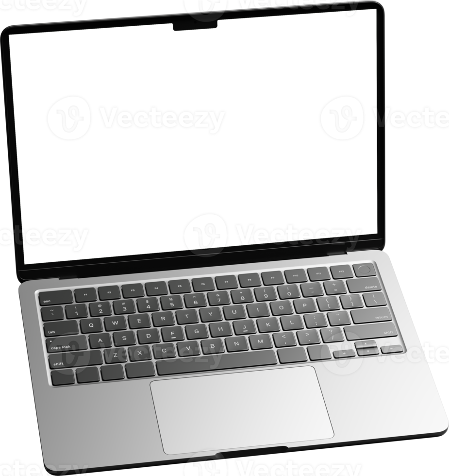 Isolated Laptop with Empty Screen png