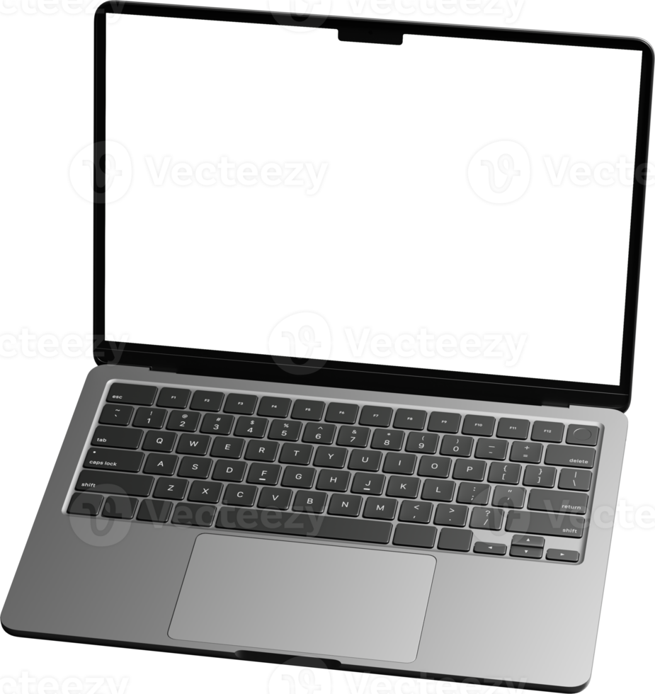 Isolated Laptop with Empty Screen png