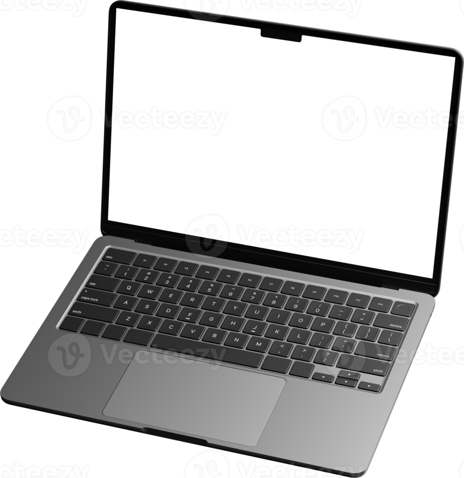 Isolated Laptop with Empty Screen png