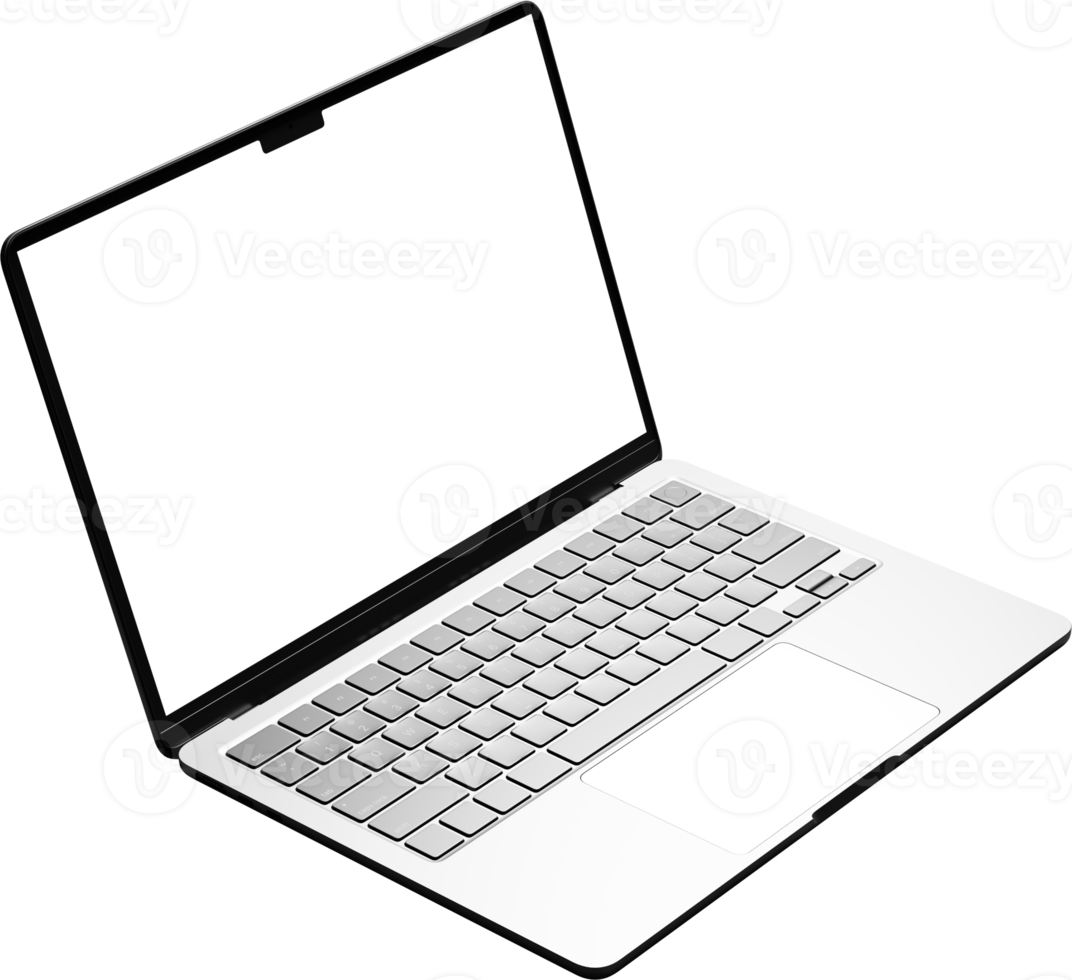Isolated Laptop with Empty Screen png