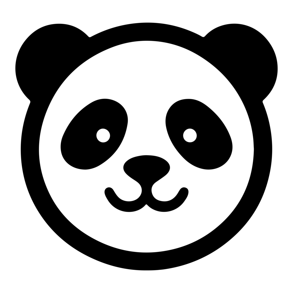 Panda Face Silhouette logo Icon png
