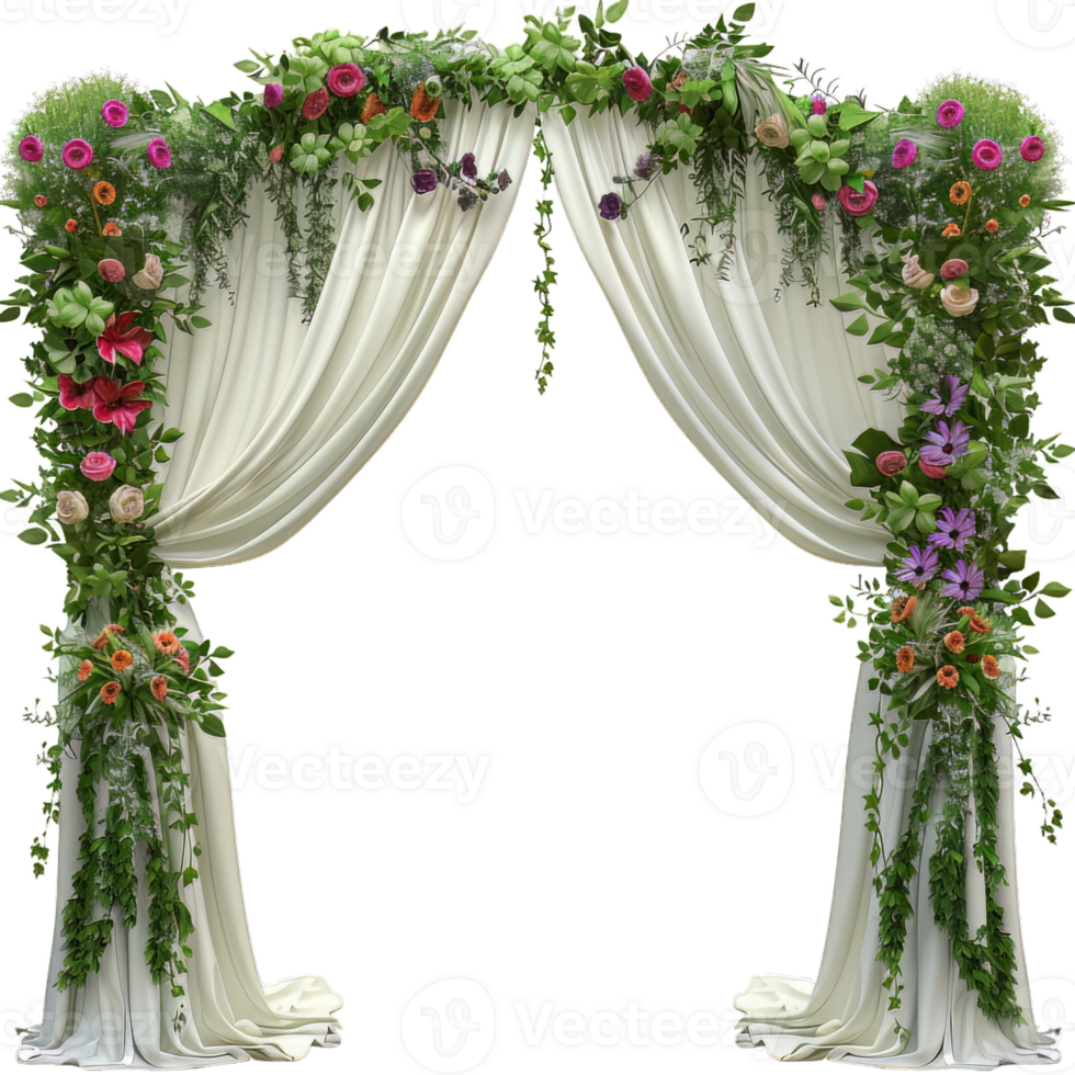 Gentle and Refined White Rose Wedding Arch, Perfect for Any Wedding Style png