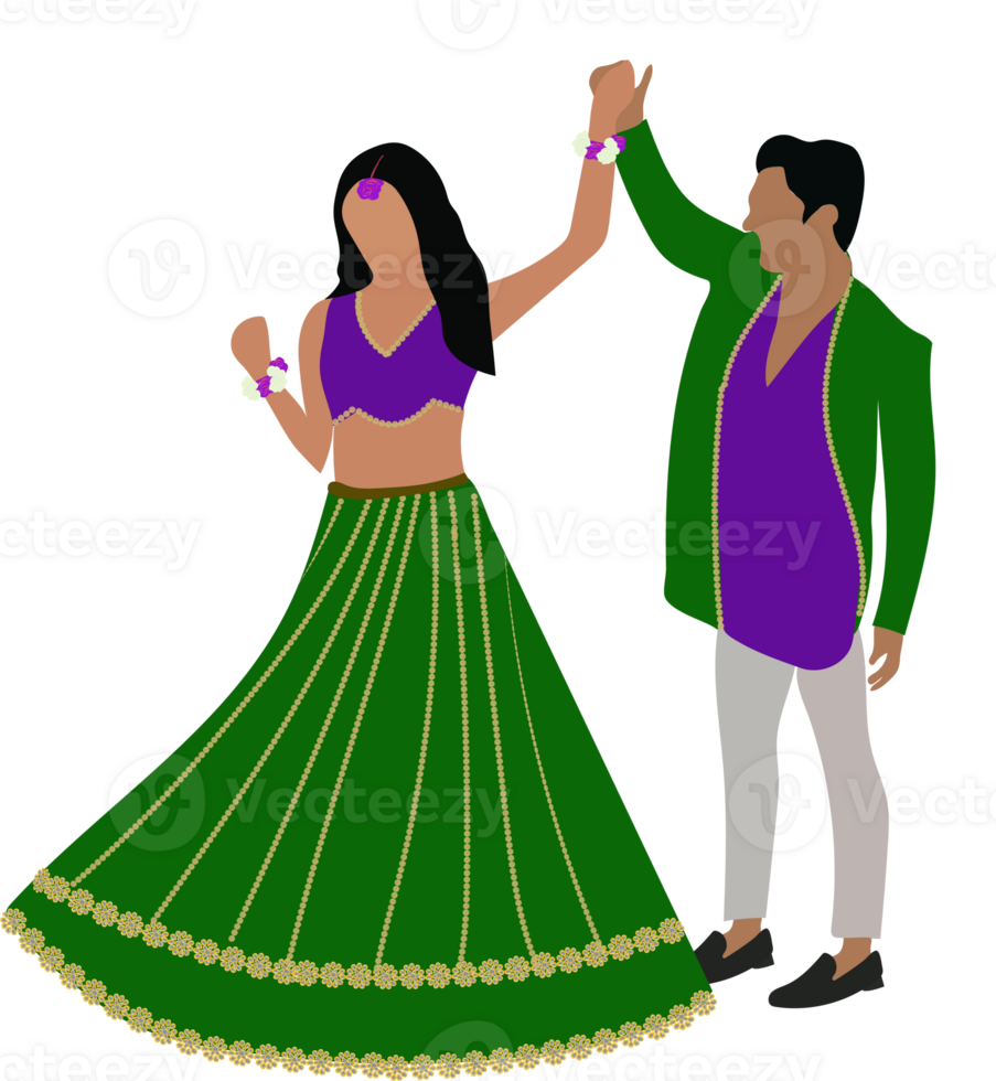 Indian Couple in traditional Indian wedding dress can be used for wedding e-invite cards png