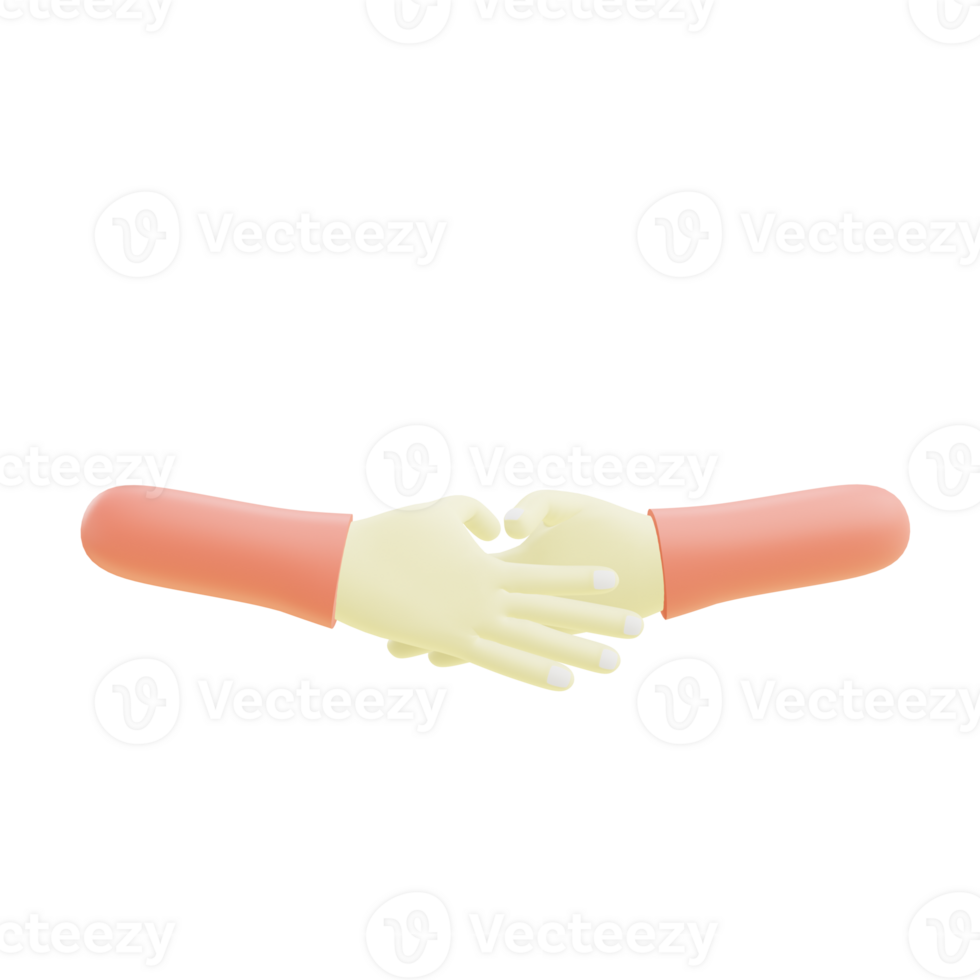 3 D illustration of hand shake icon png