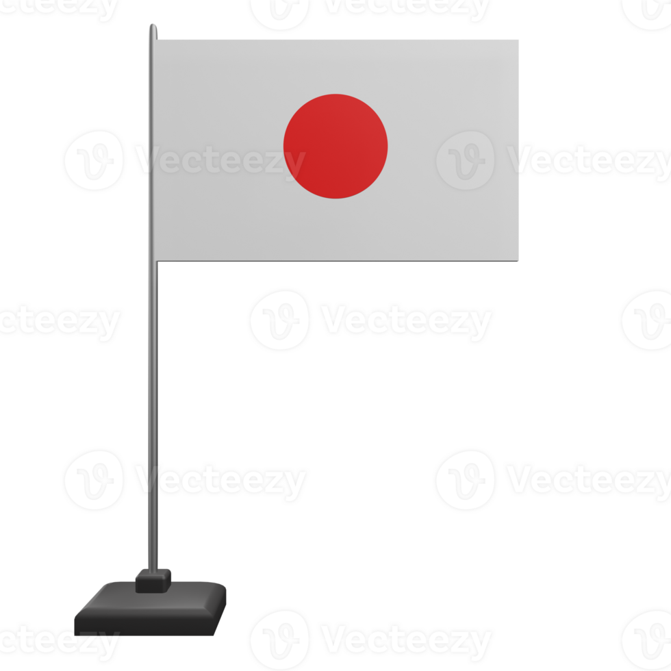 3 D illustration Japan Flag icon png