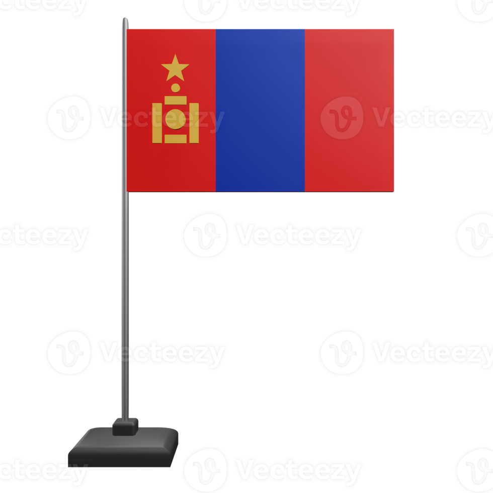 3 D illustration Mongolia Flag icon png