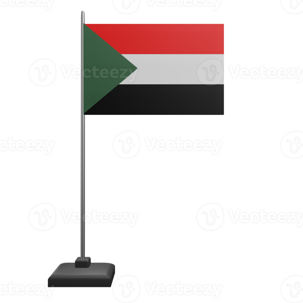3 D illustration Sudan Flag icon png