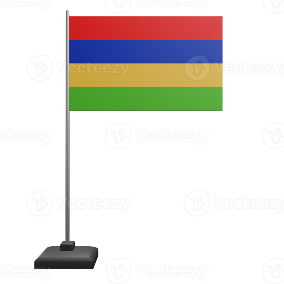 3 D illustration Mauritus Flag icon png