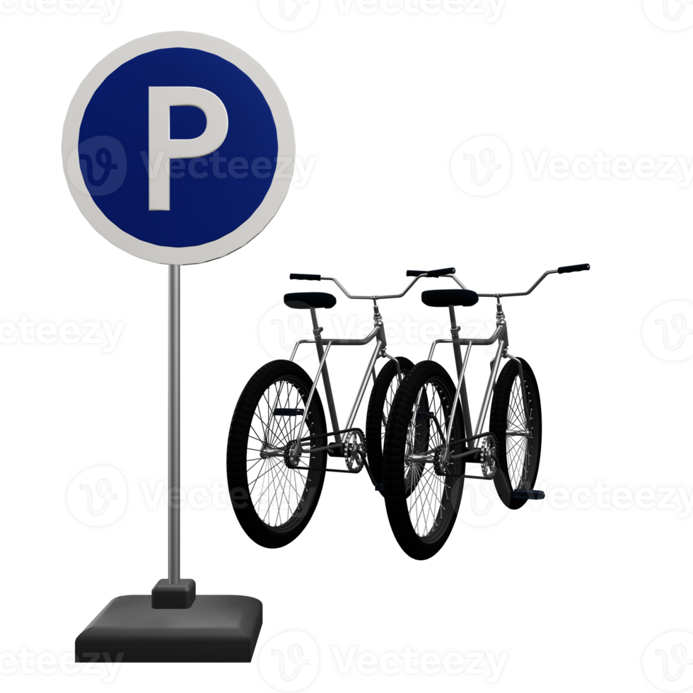 3 re ilustración de bicicleta estacionamiento icono png