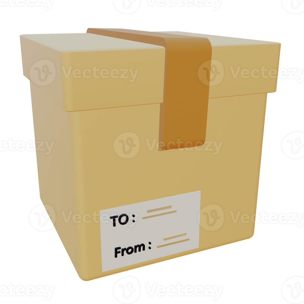 3 D illustration of Delivery box icon png