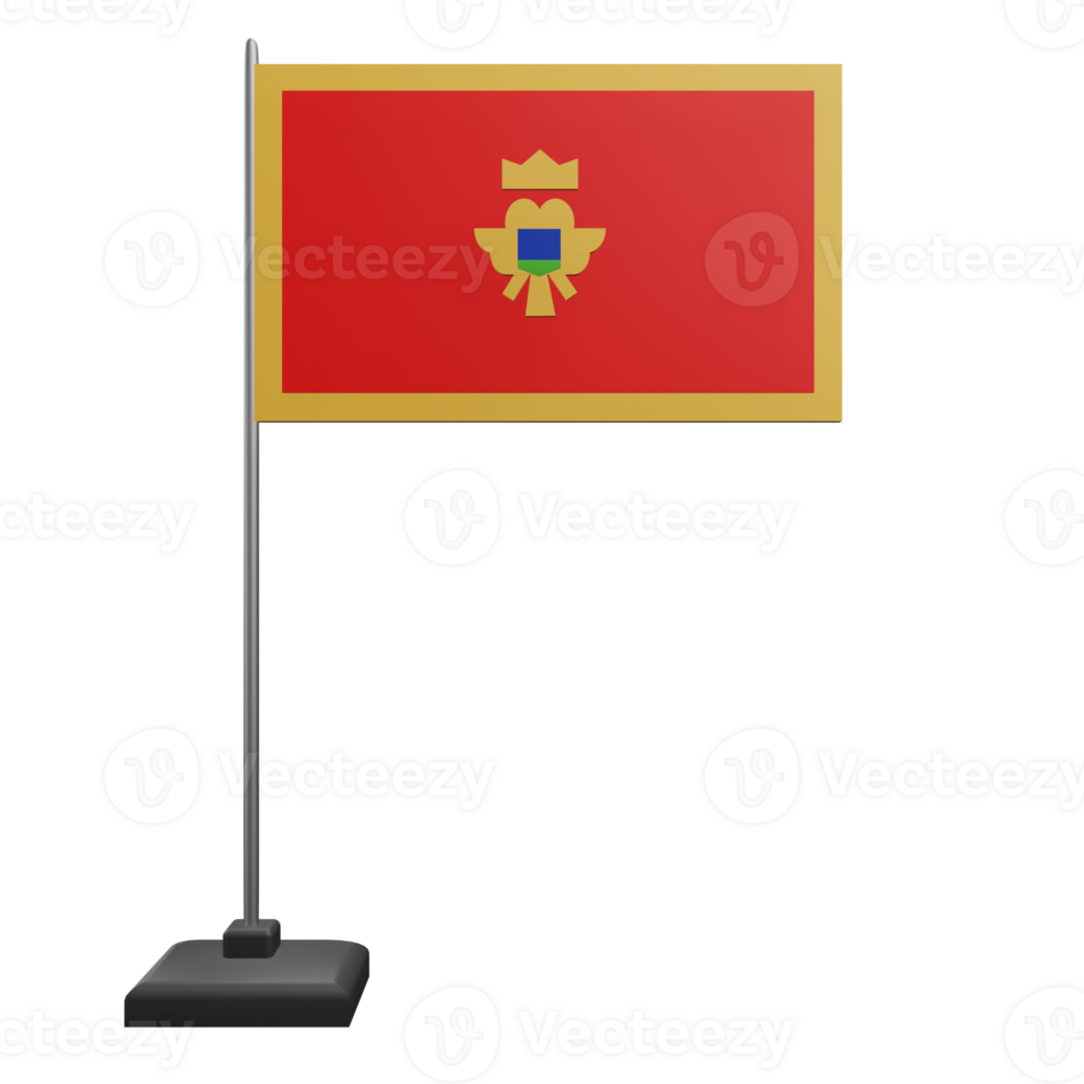 3 D illustration Montenegro Flag icon png