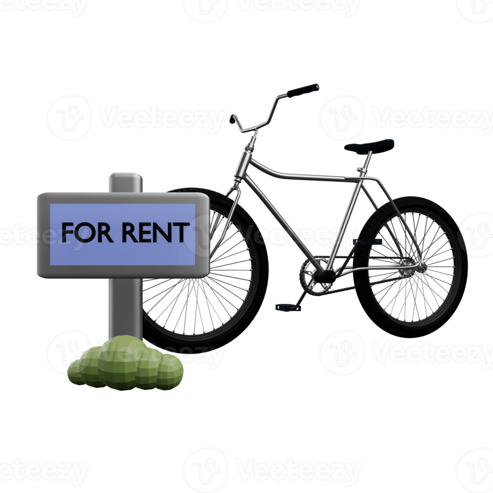 3 D illustration of bike for rent icon png