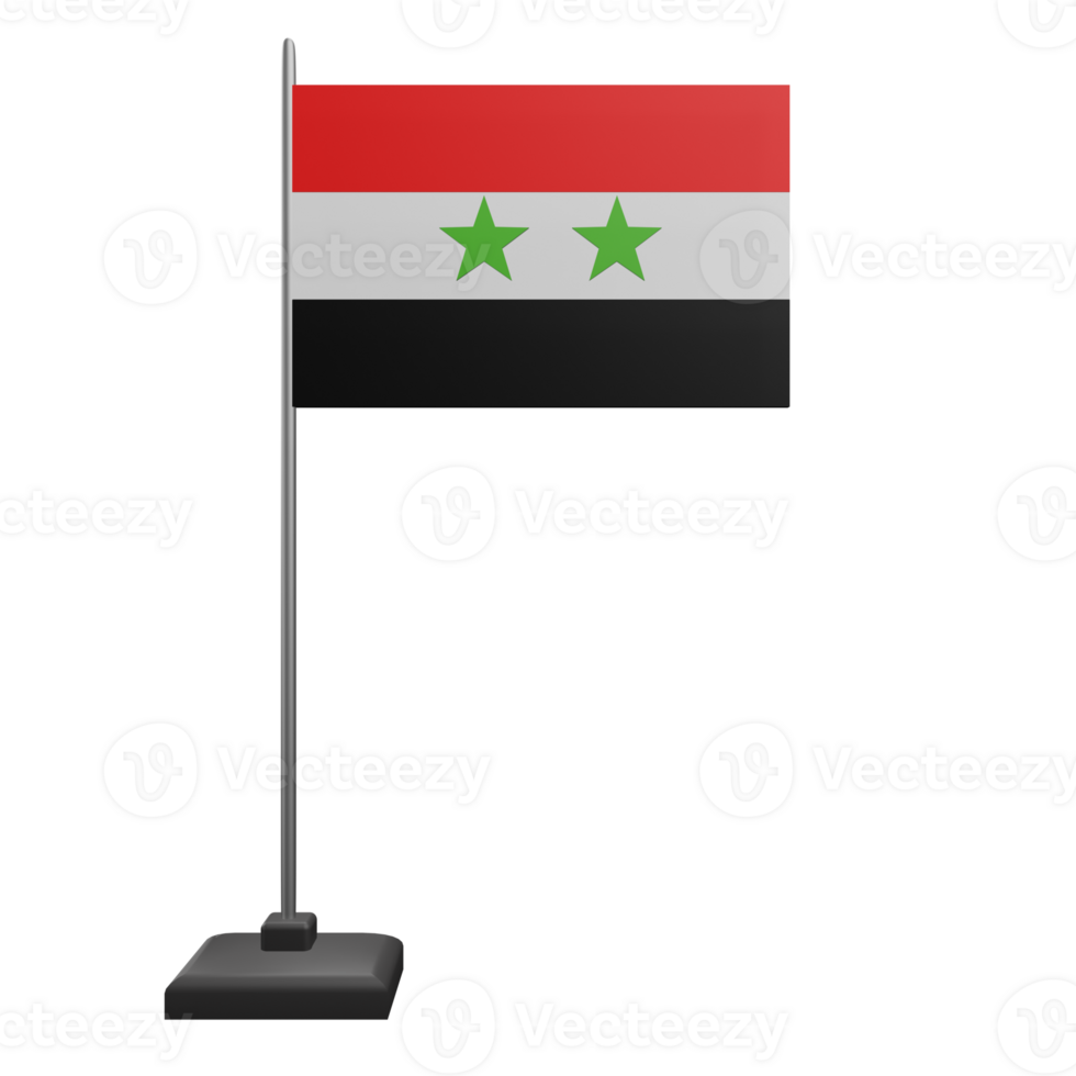 3 D illustration Syria Flag icon png