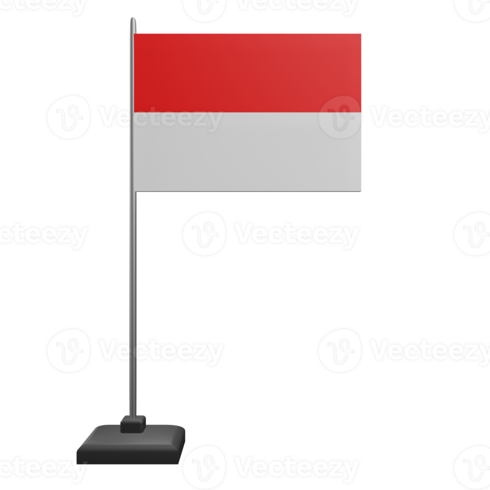 3 D illustration Monaco Flag icon png