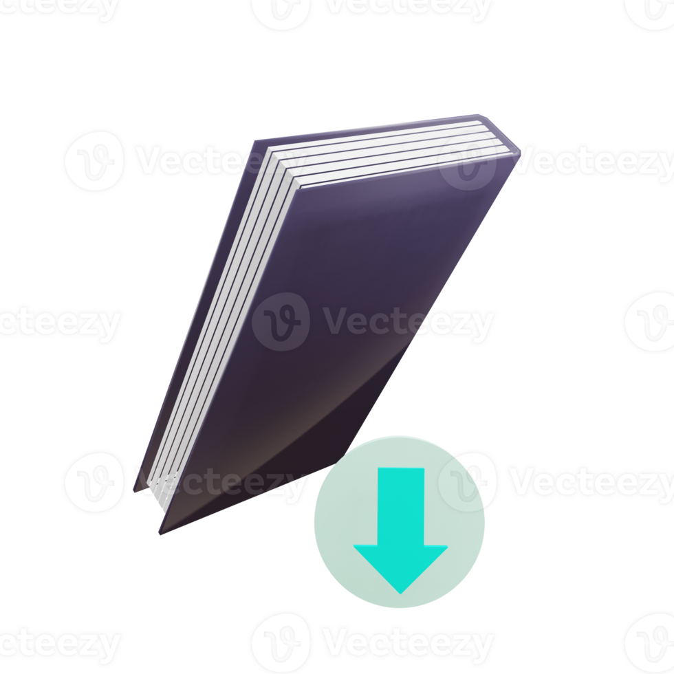 3 D illustration of download e book icon png