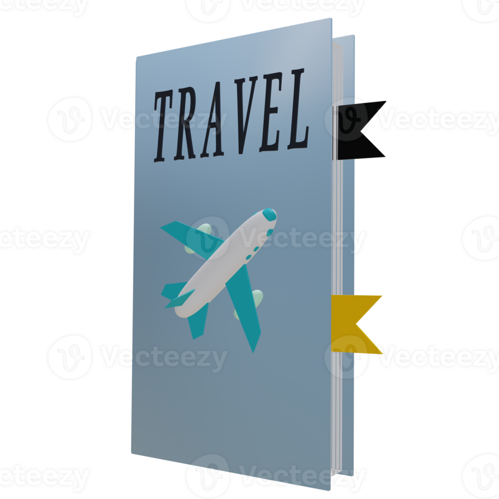 3 D illustration of travel book icon png