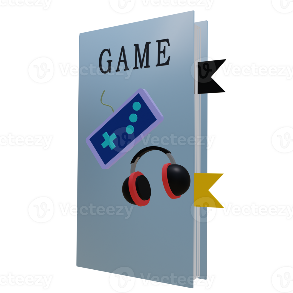3 D illustration of game book icon png