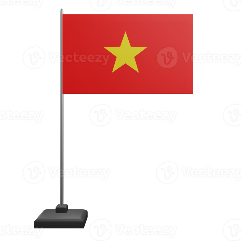 3 D illustration Vietnam Flag icon png