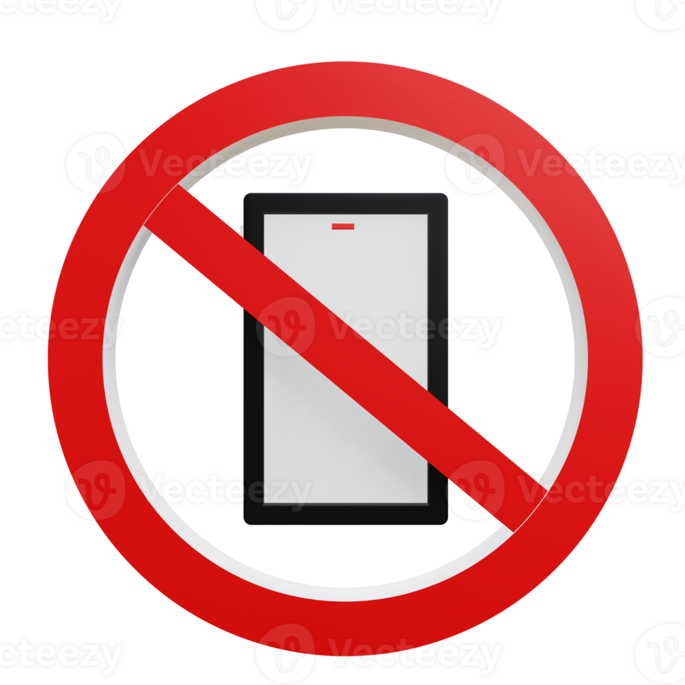 3 D illustration of no smartphone icon png