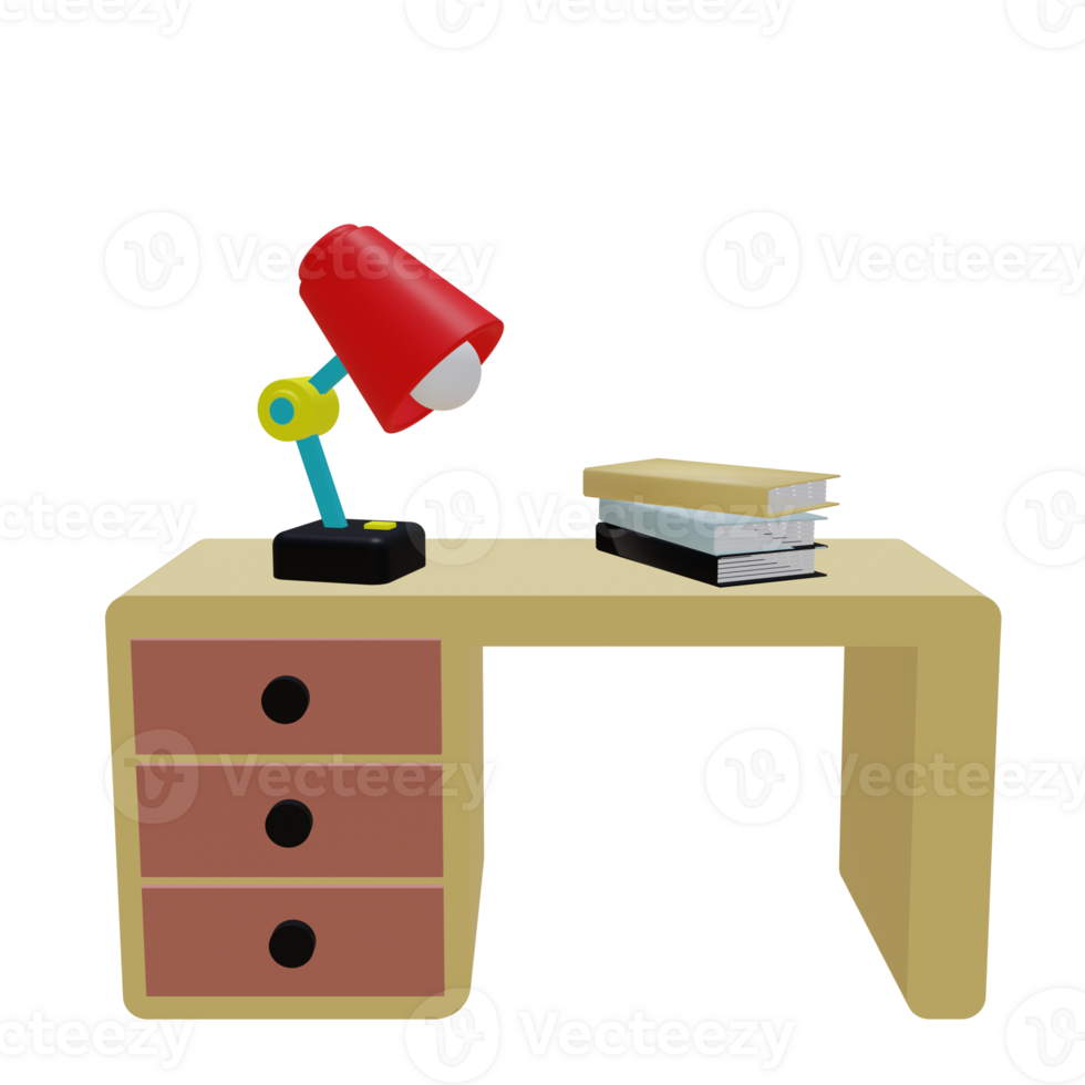 3 D illustration of table lamp icon png