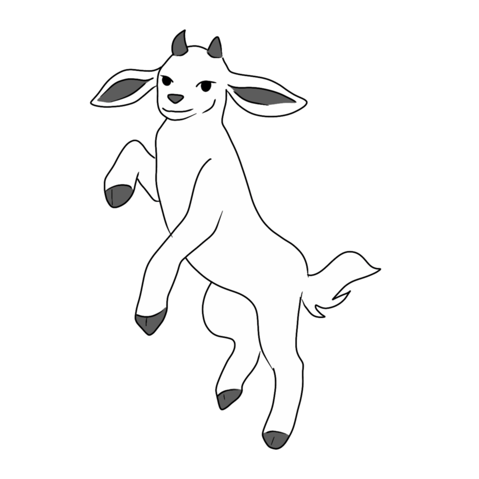 Cute goat icon illustration png