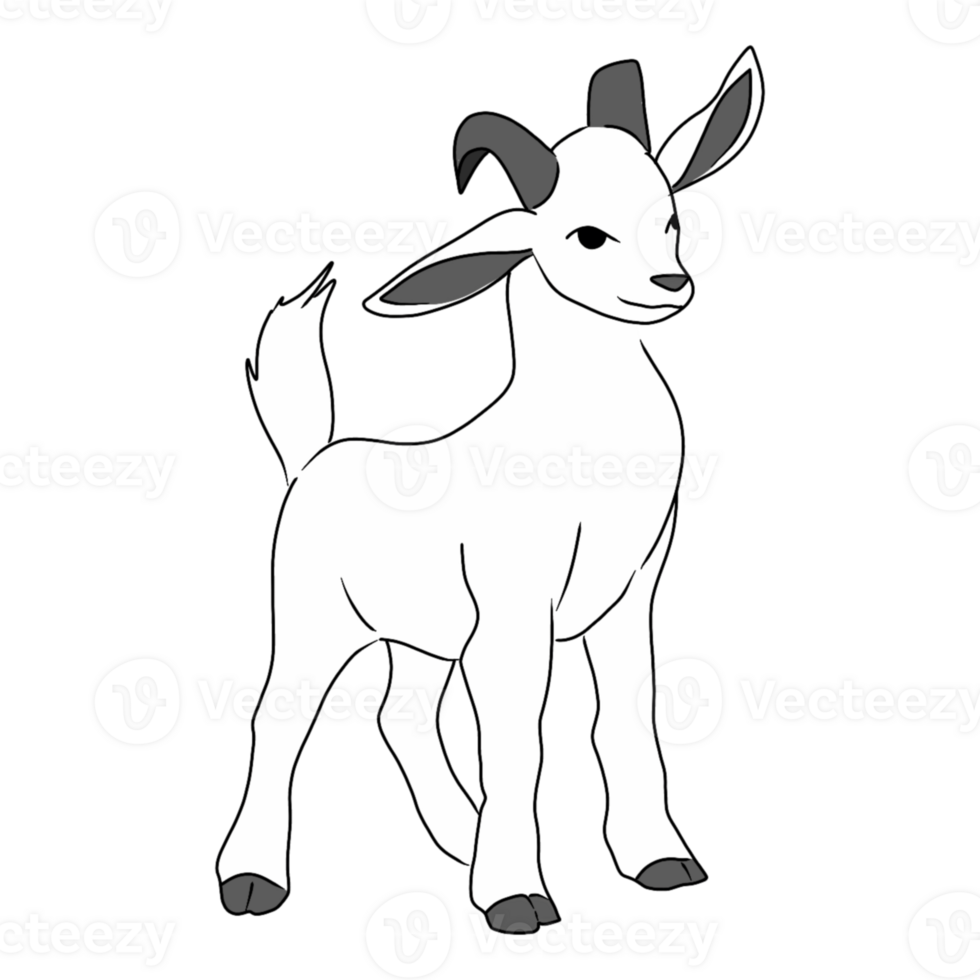 Cute goat illustration png