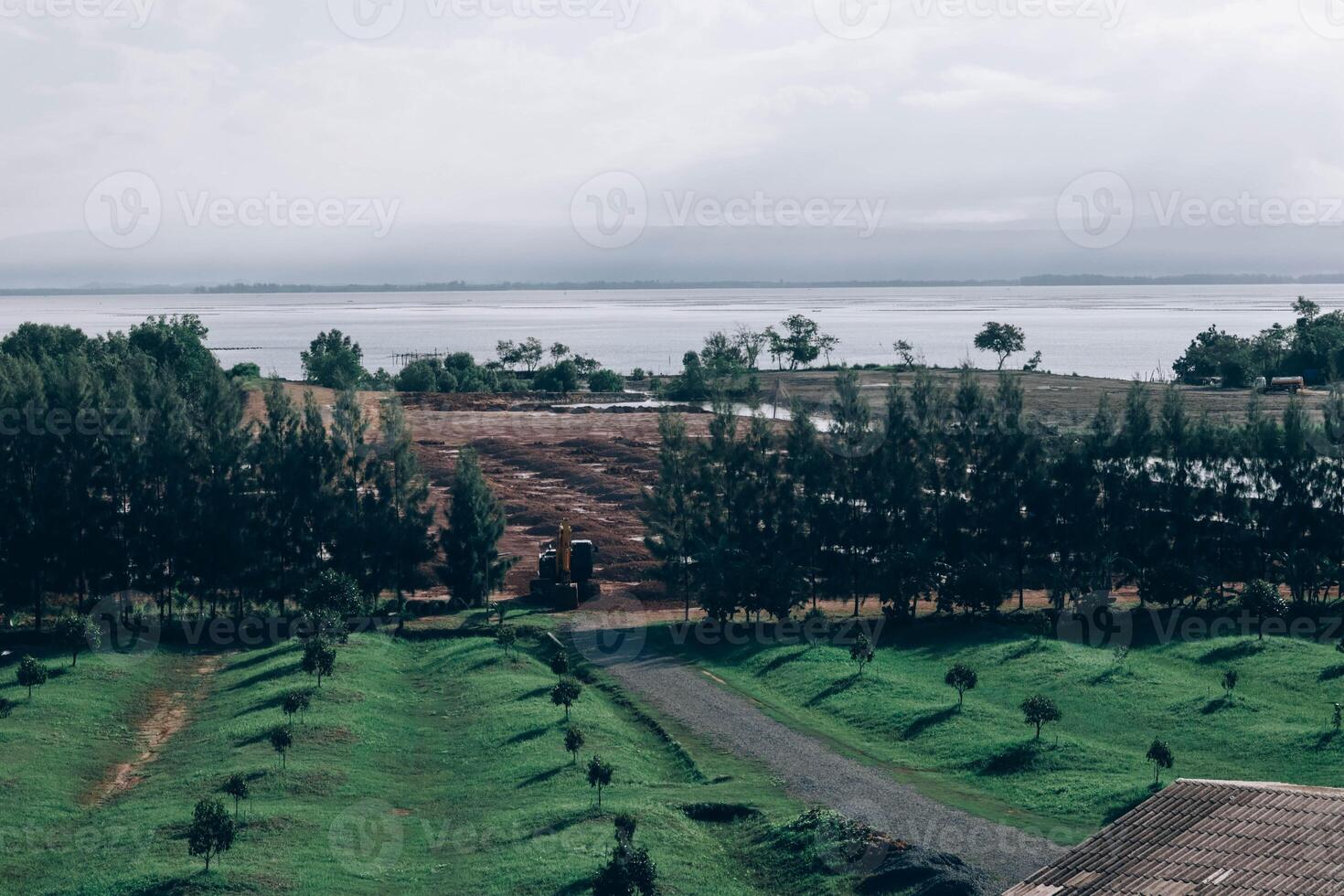 The beautiful Garden is visible next to the sea. natural beauty photo