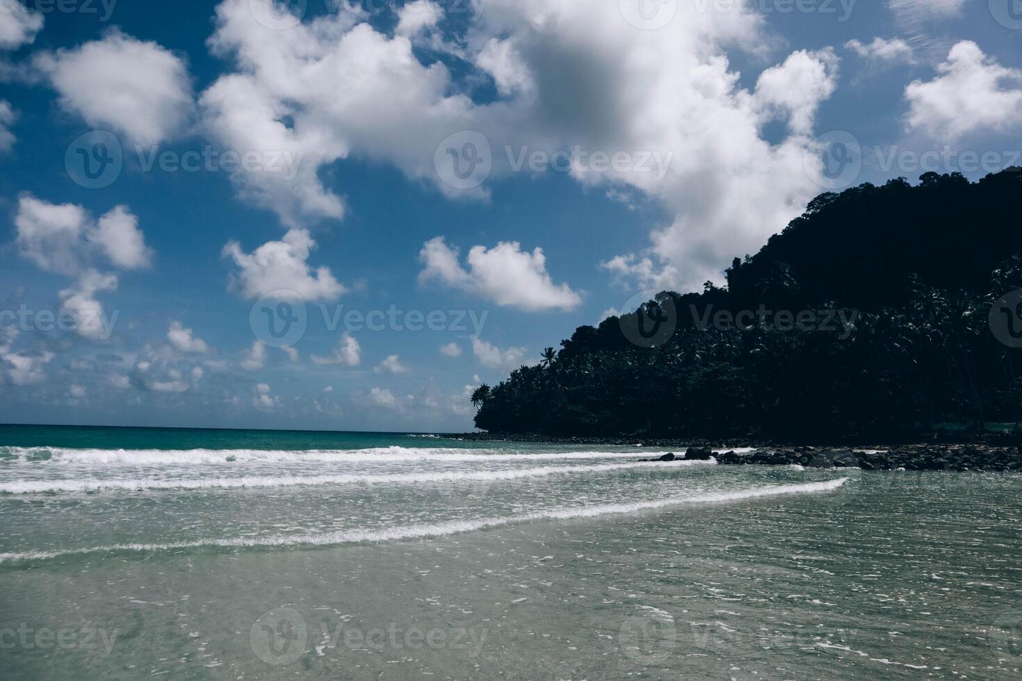 Beautiful Tropical Coral Reef Sea Background - Blue Sky Summer Material. photo