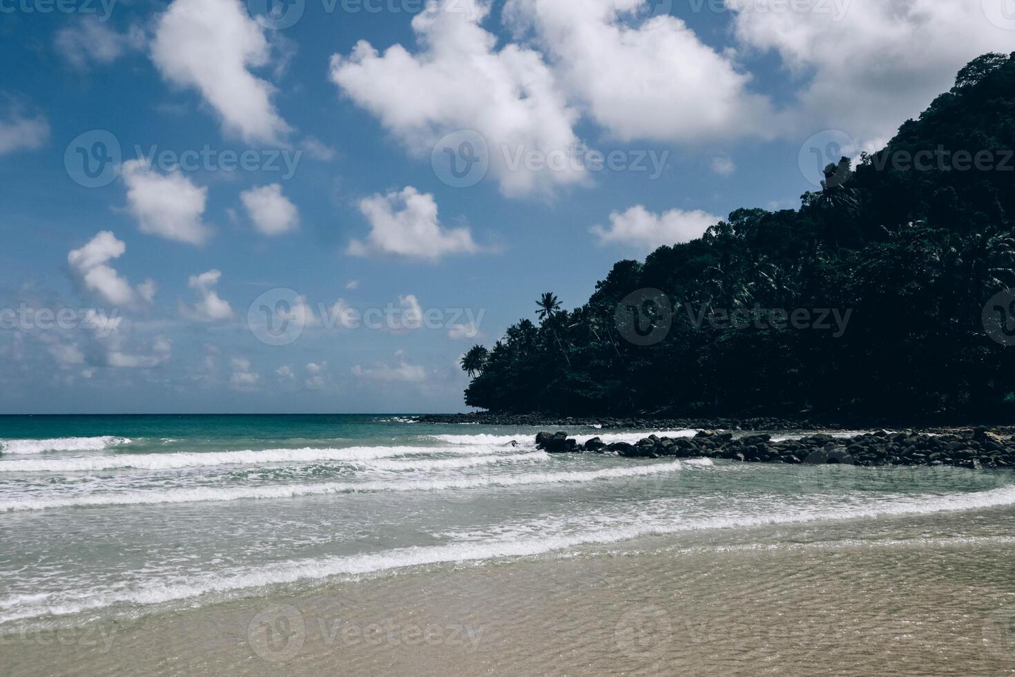 Beautiful Tropical Coral Reef Sea Background - Blue Sky Summer Material. photo