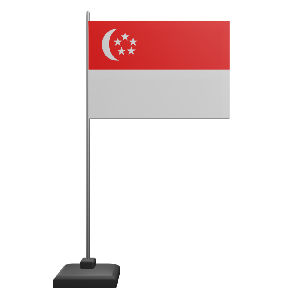 3 D illustration Singapore Flag icon png
