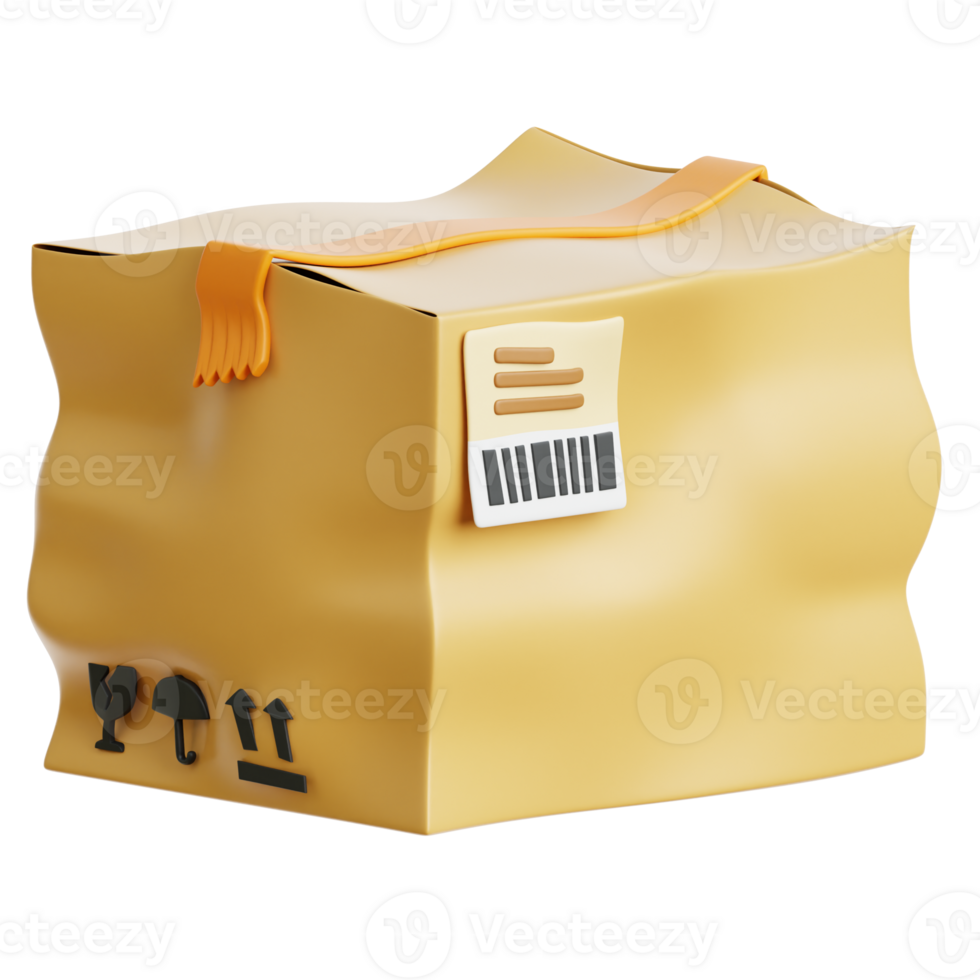 Broken Package 3d Illustration png