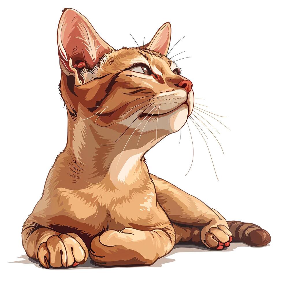 a cartoon cat sitting down with its eyes closed photo