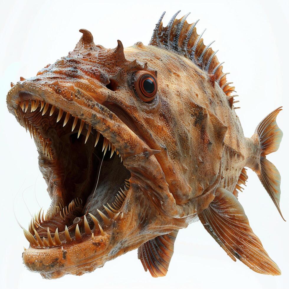 a fish with its mouth open and its teeth showing photo