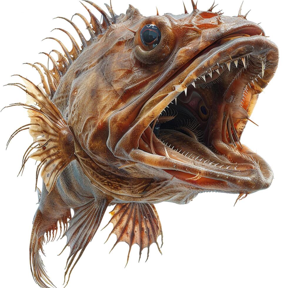 a fish with its mouth open and its teeth showing photo