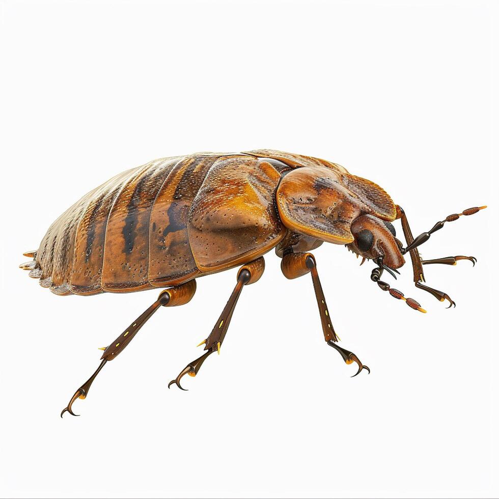 a large brown bug on a white background photo