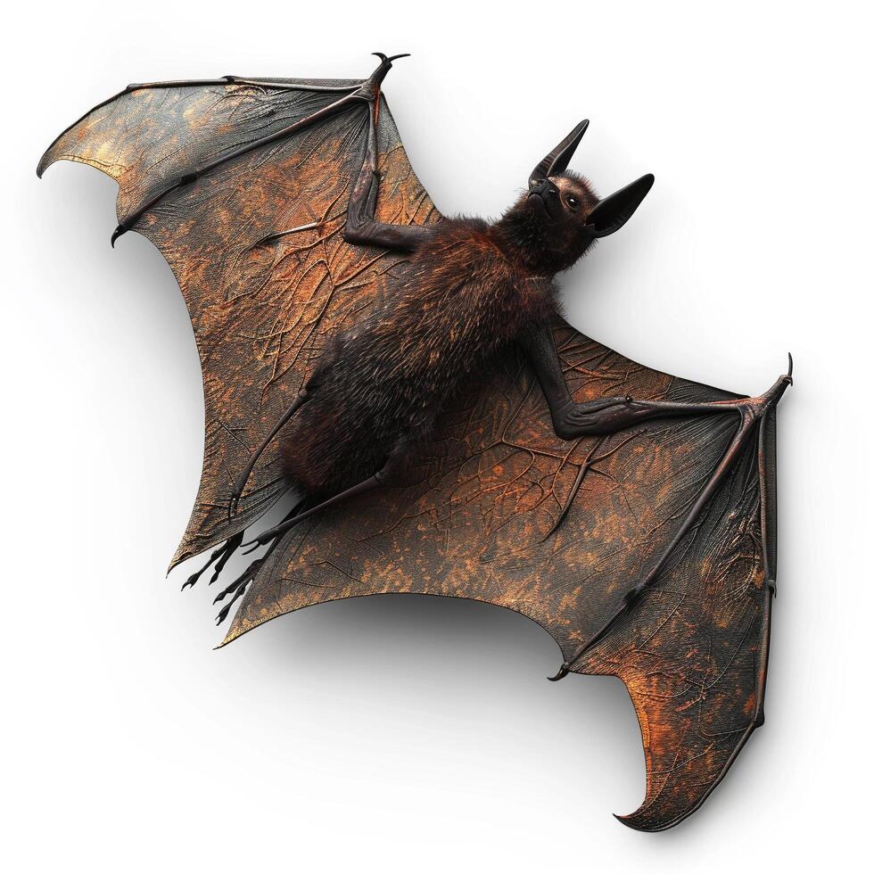 a bat is flying in the air on a white background photo