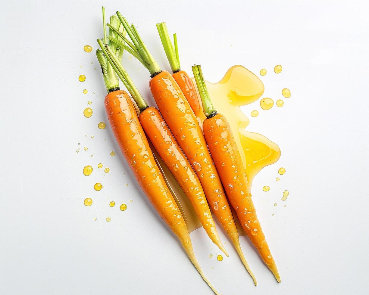 a bunch of carrots on a white surface photo