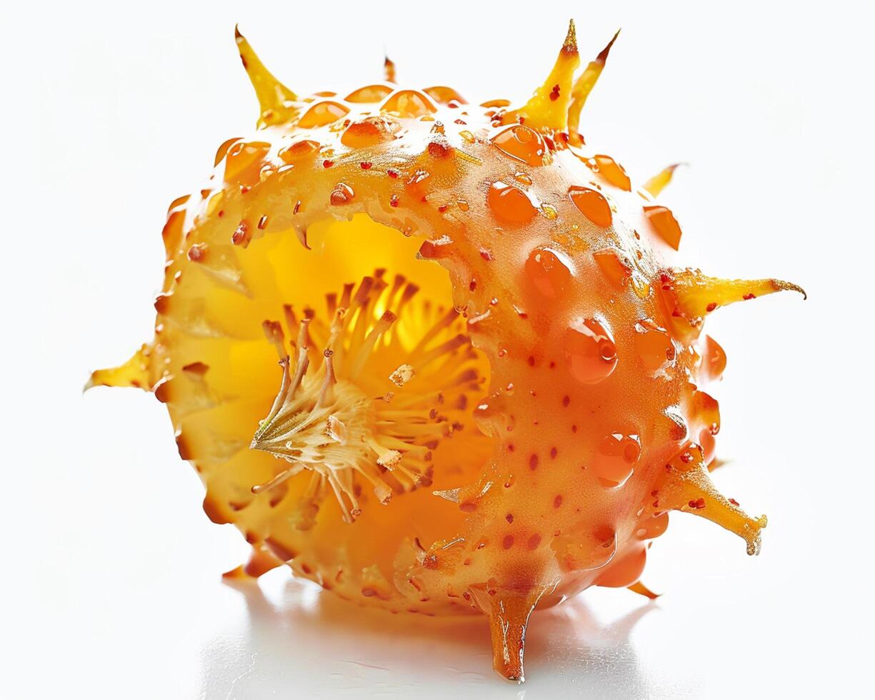 a fruit with a hole in it photo