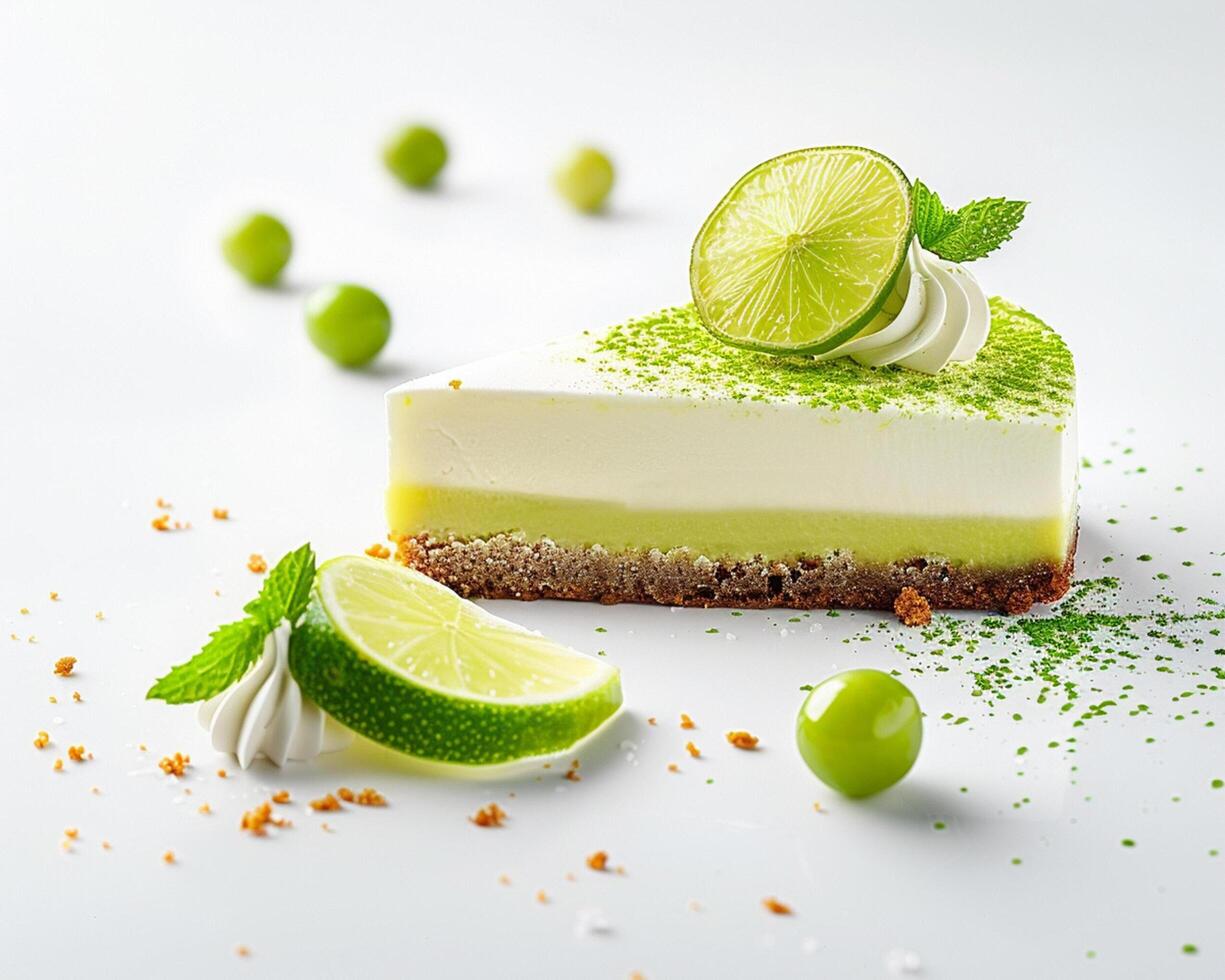 a slice of lime cheesecake photo