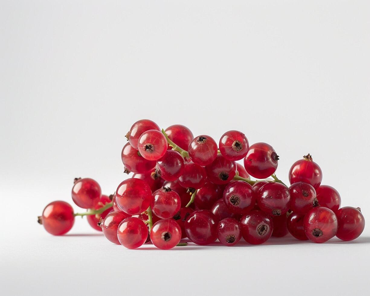 a bunch of red currants on a white background photo