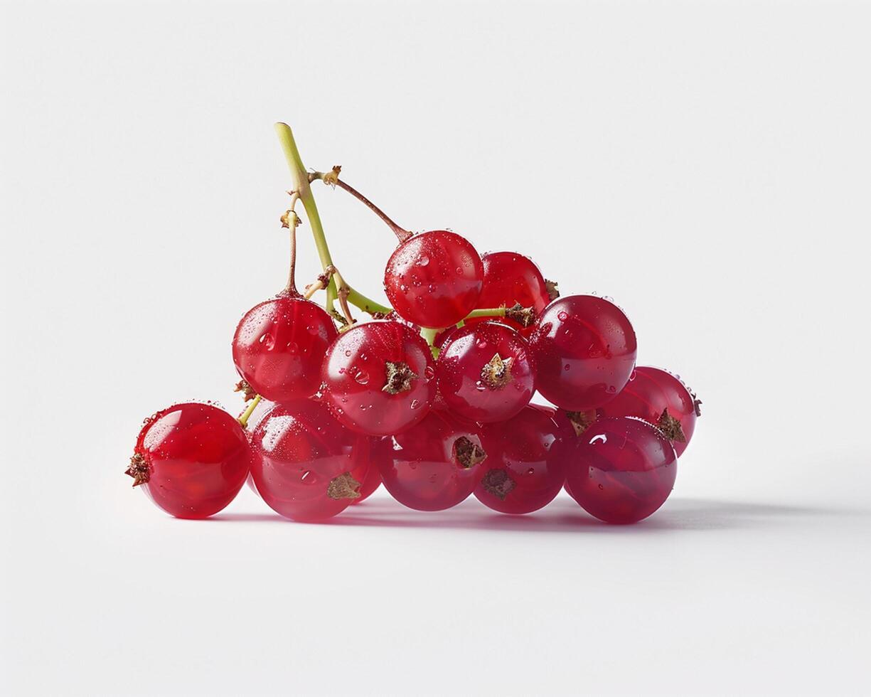 a bunch of red currants on a white background photo