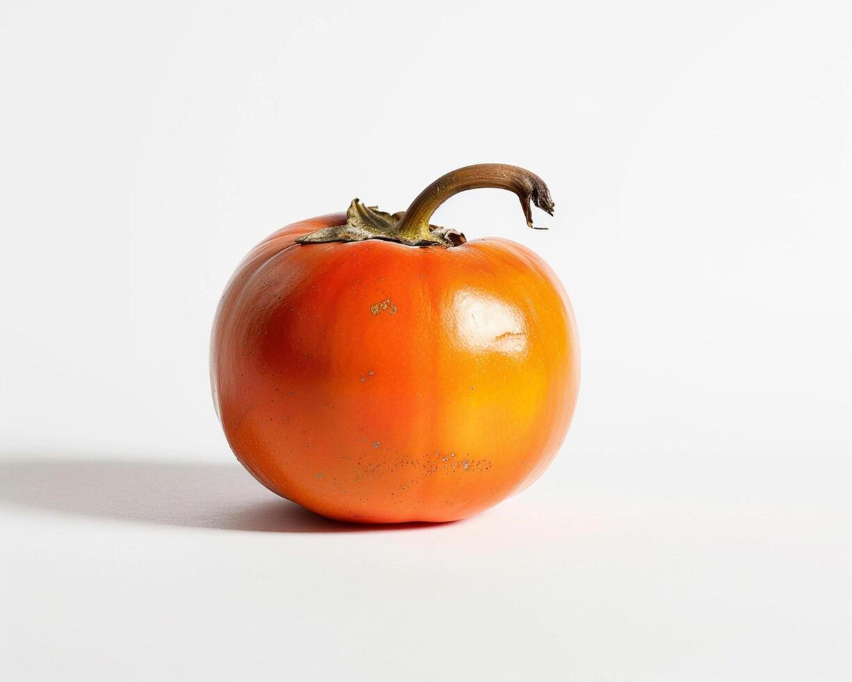 a single orange tomato on a white background photo