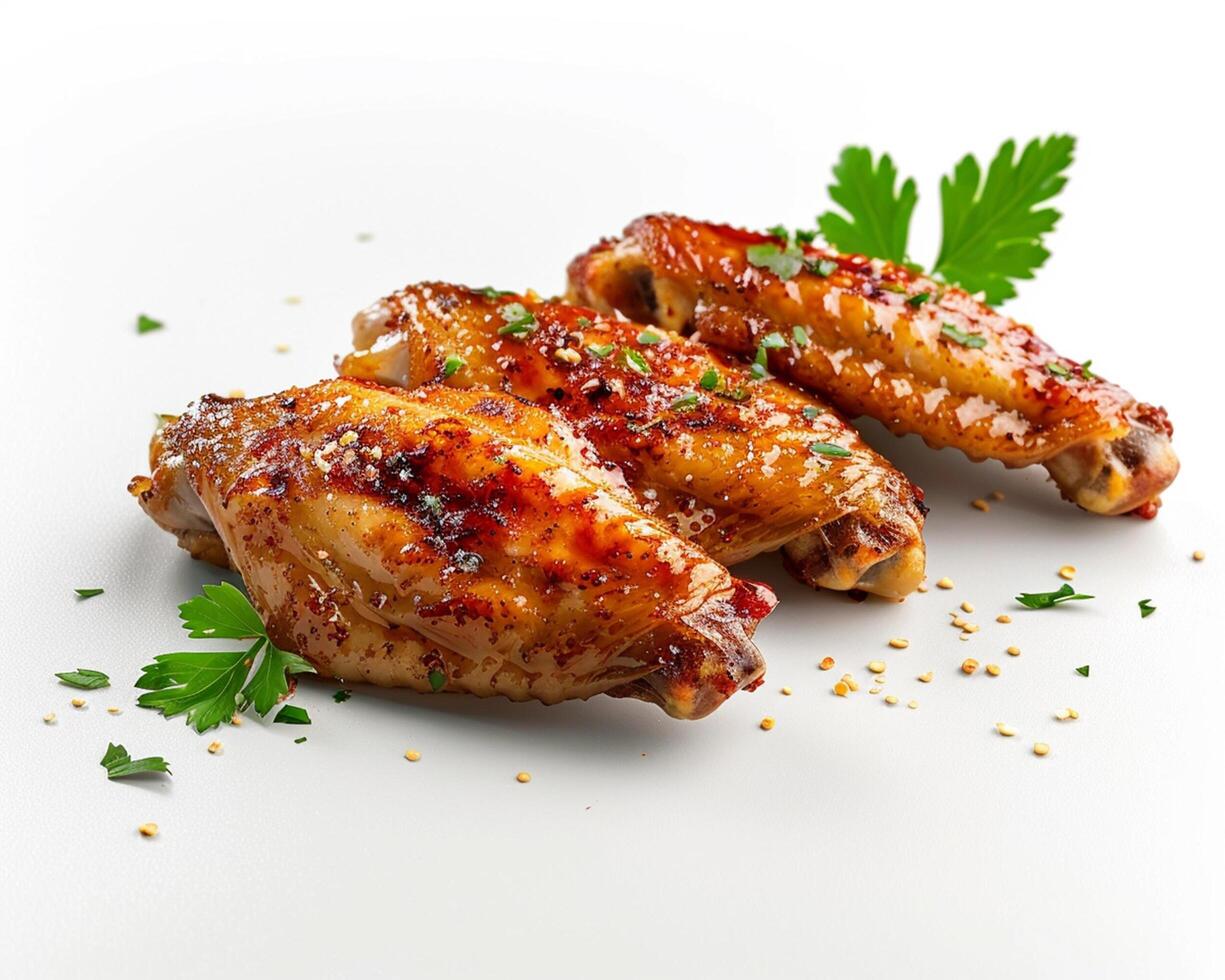 chicken wings with sesame seeds and parsley photo