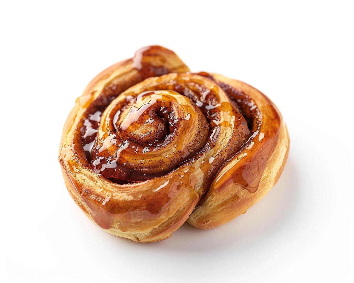 a pastry with caramel on top photo