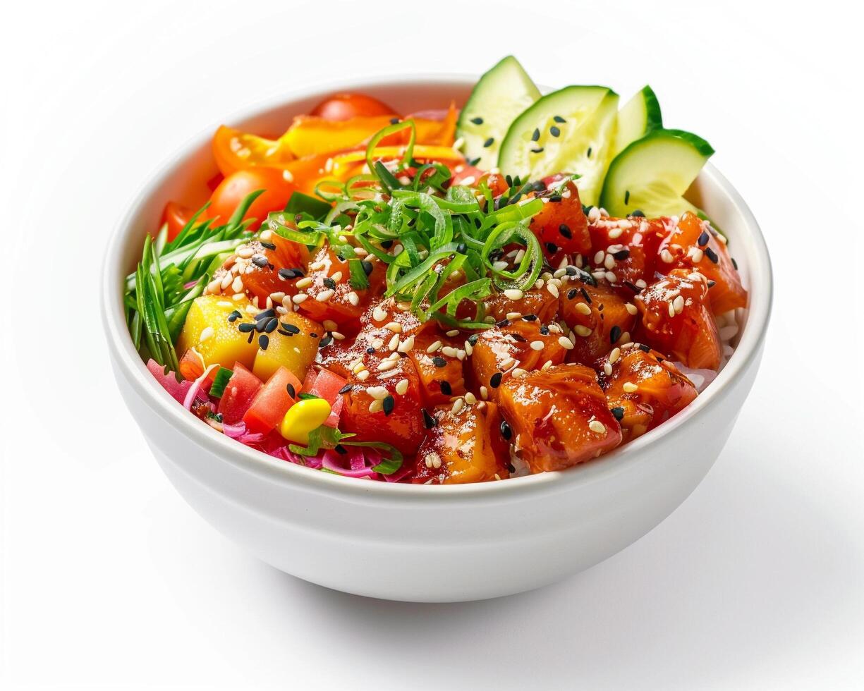 a bowl of food with vegetables and meat in it photo