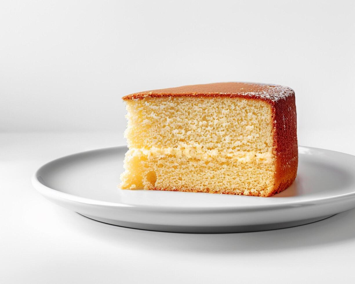 a slice of cake on a plate photo