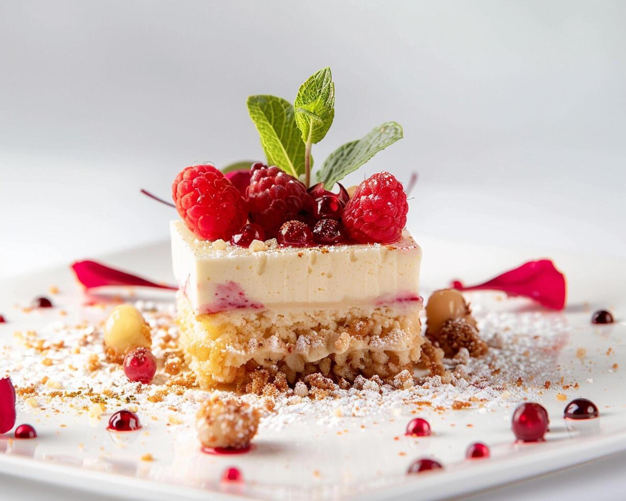 a dessert on a plate photo