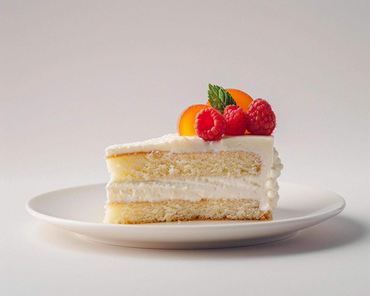 a piece of cake on a plate photo