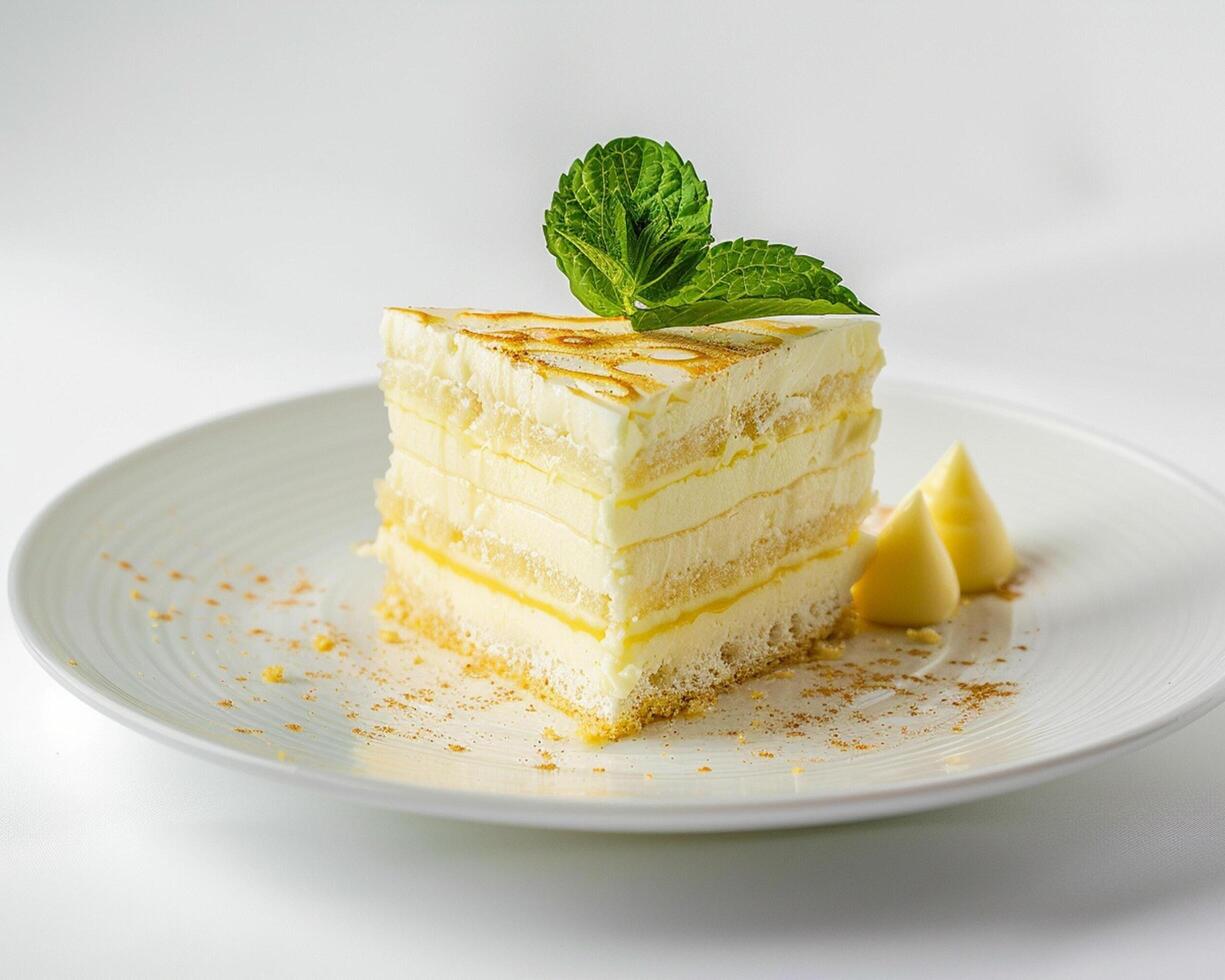 a piece of cake on a plate photo