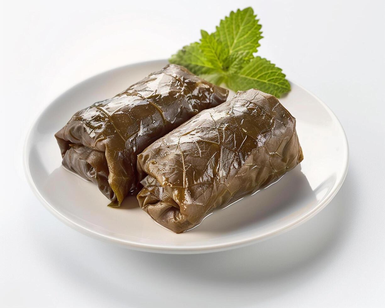 greek stuffed grape leaves photo